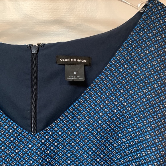 Club Monaco Blue Small Square Printed Cocktail Dress - Picture 2 of 3